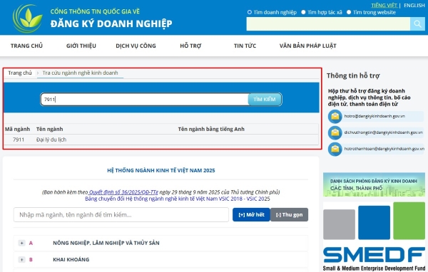 Thủ tục thêm, bổ sung ngành nghề kinh doanh mới nhất 2026 3 Nhập mã ngành hoặc tên ngành nghề để kiểm tra
